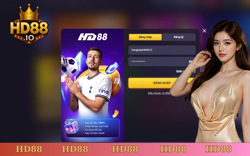 đăng nhập HD88 đơn giản và dễ thao tác